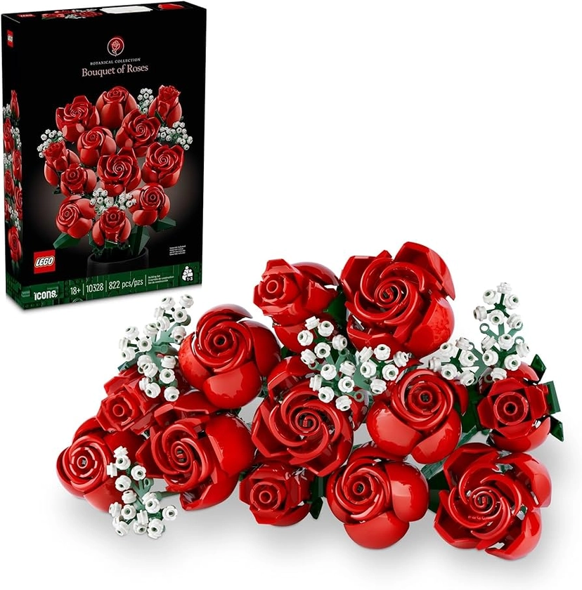 Amazon.com: LEGO Icons Bouquet of Roses, Artificial Flowers for Home Décor, Gift for Mother's Day, Anniversary or Any Special Day, Unique Build and Display Model from The Botanical Collection, 10328 : Home & Kitchen