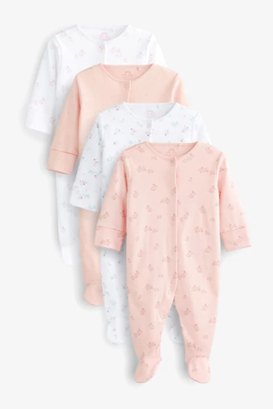 Buy Pale Pink Floral 4 Pack Baby Sleepsuits (0-2yrs) from the Next UK online shop