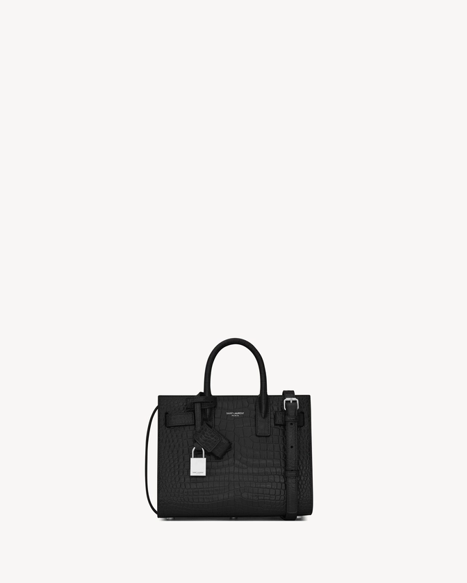 SAC DE JOUR EN CUIR EMBOSSÉ CROCODILE - NANO | Saint Laurent | YSL.com