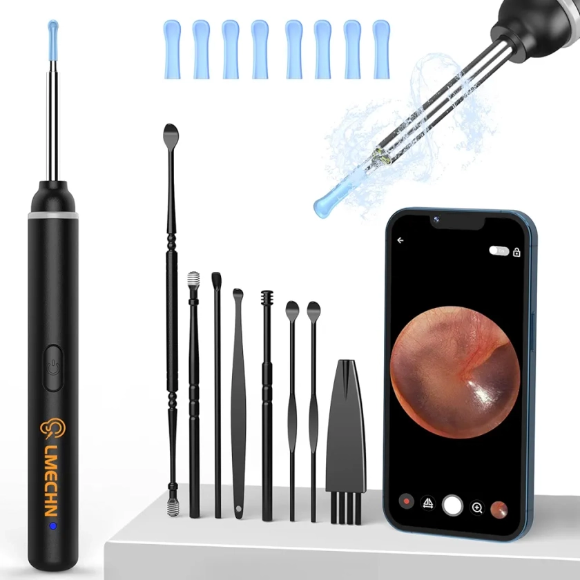 LMECHN Otoscope Oreille Nettoyage Oreille 1920P HD Oreille Camera IP67 étanche avec 6 Lumières LED et Outil de Nettoyage Adapté iOS et Android(Noir) : Amazon.fr: Commerce, Industrie et Science