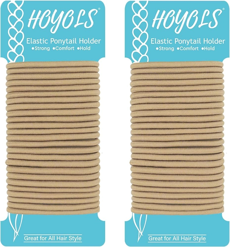 Amazon.com : HOYOLS Blonde Ponytail Holders, No Metal Elastic Hair Ties, Braided Hair Bands Scrunchies for Girl Women Medium Hair 50 Count 4mm (Light Blonde) : Beauty & Personal Care