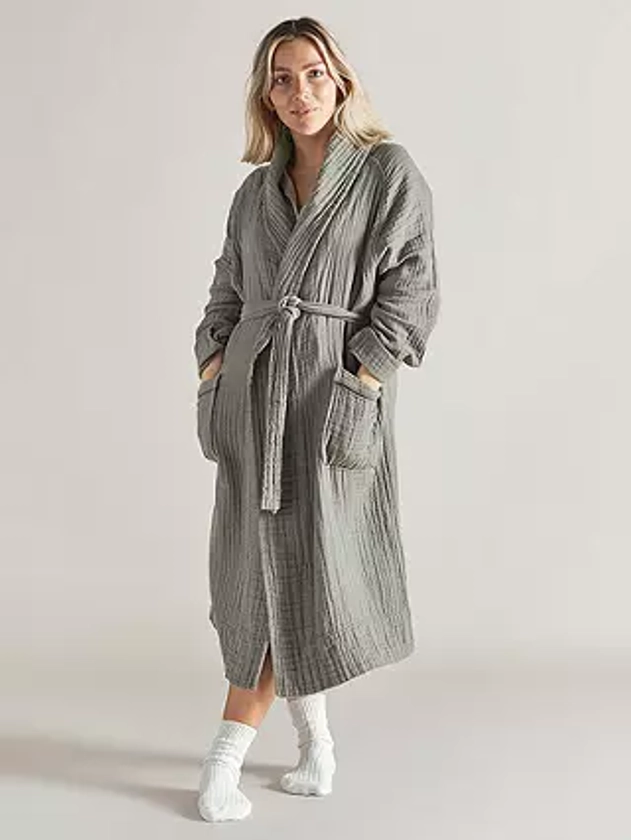 Bedfolk Dream Cotton Robe, Moss