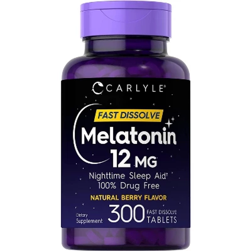 Carlyle Melatonin 12mg | 300 Fast Dissolve Tablets