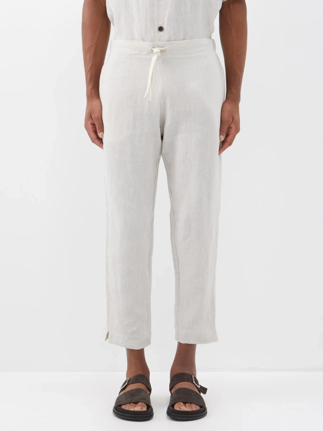 Drawstring linen tapered trousers | Marané