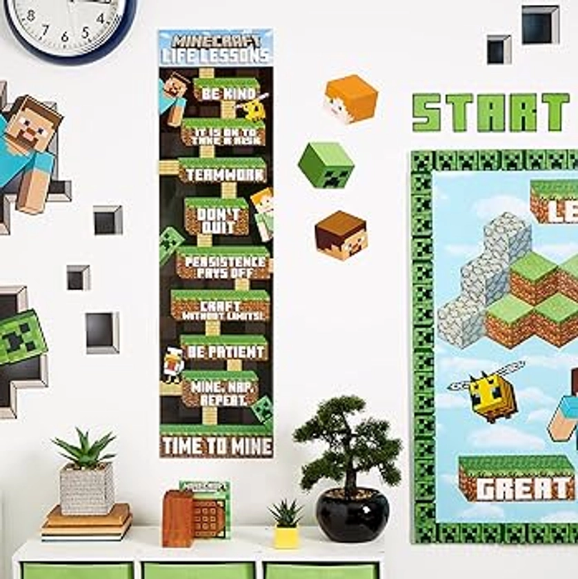 Eureka Minecraft Life Lessons Vertical Classroom Banner for Teachers, 12" x 45" : Amazon.ca: Office Products