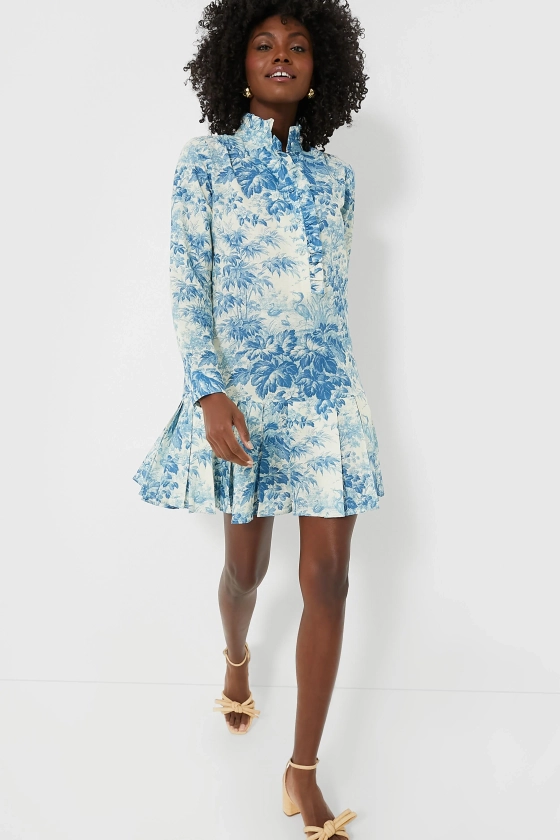 Misty Blue Toile Tate Dress