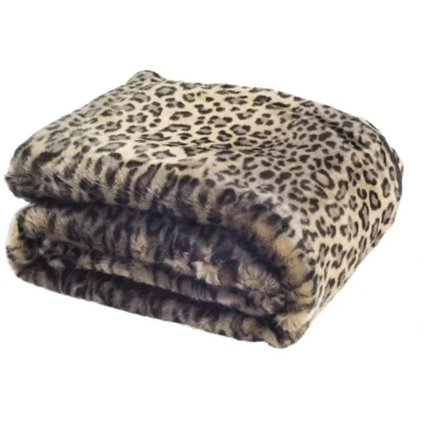 Faux Black Leopard Throw Blanket - Leopard - 50" x 60" - Safavieh .