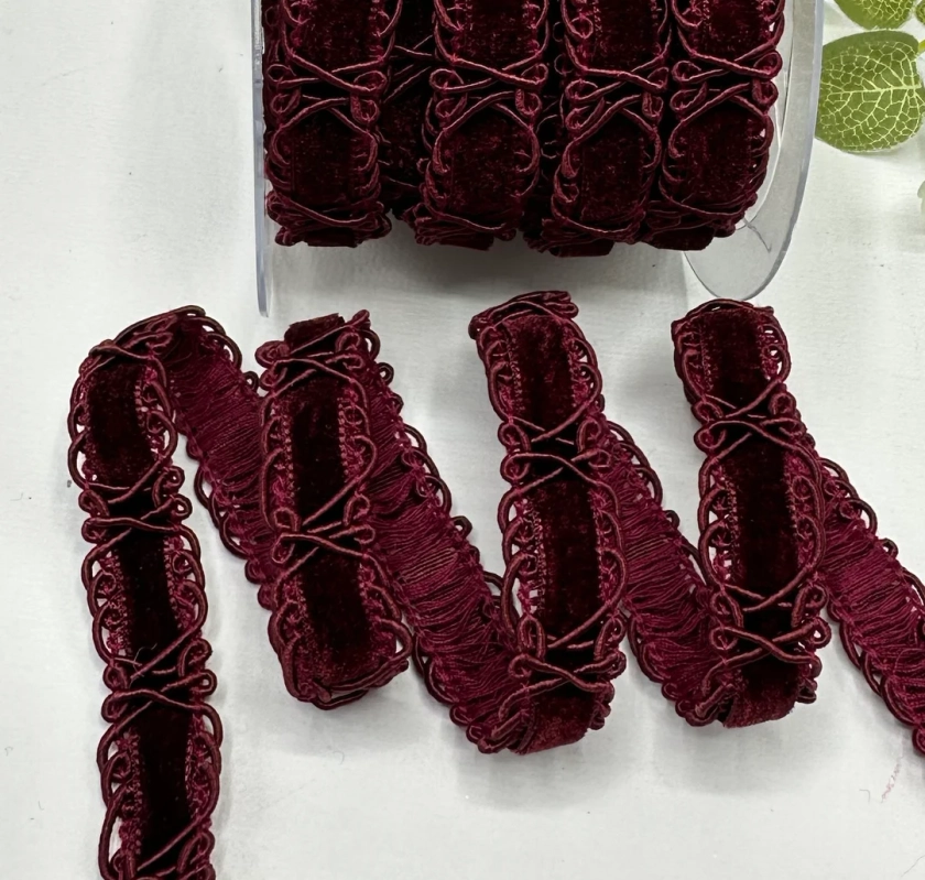 Burgundy Red Velvet Trim Luxury Chenille Braid for Dressmaking, Upholstery, Lampshades, Furniture and Home Decor 5/8 16mm Wide - Etsy UK