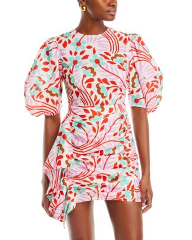 RHODE Pia Floral Print Cotton Mini Dress Women - Bloomingdale's