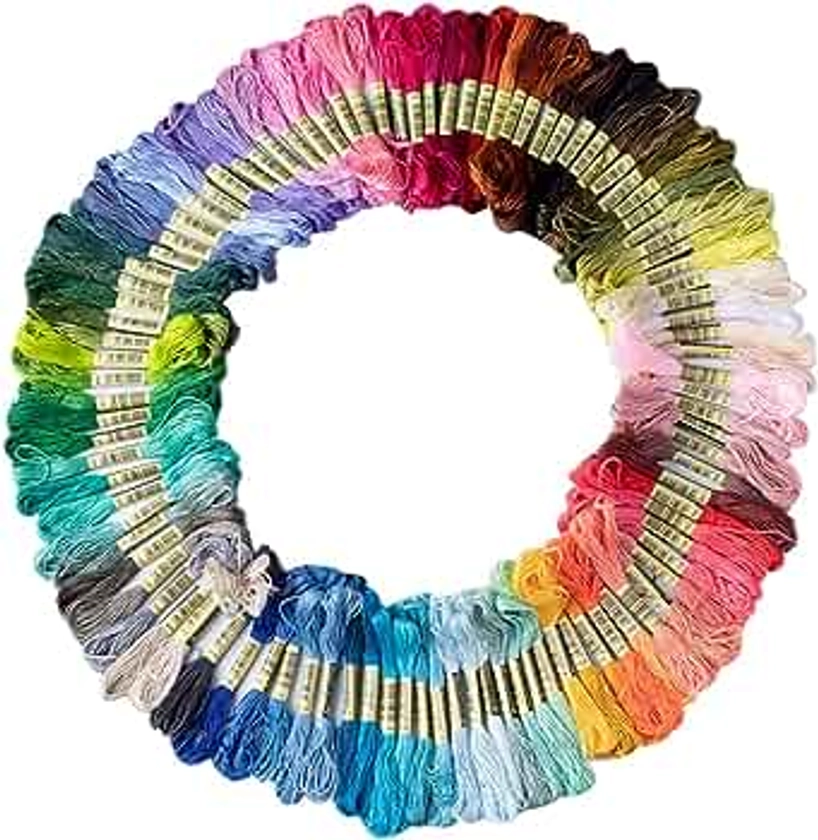 Friendship Bracelet String 50 Skeins Rainbow Color Embroidery Floss Cross Stitch Embroidery Thread Cotton Floss Bracelet Yarn, Craft Floss