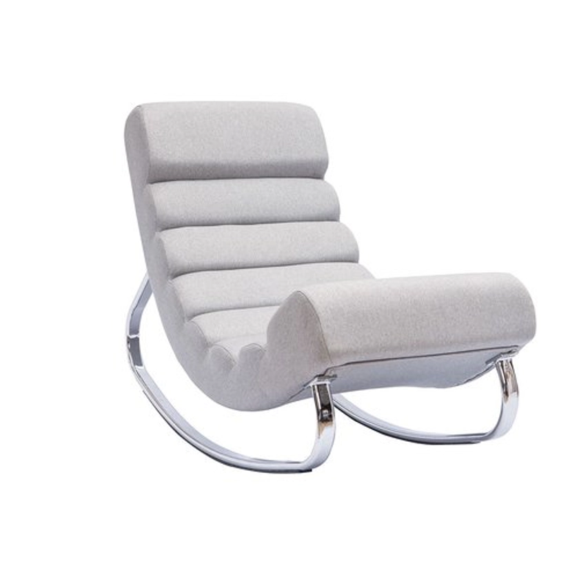 Rocking chair design en tissu effet velours et acier chromé TAYLOR