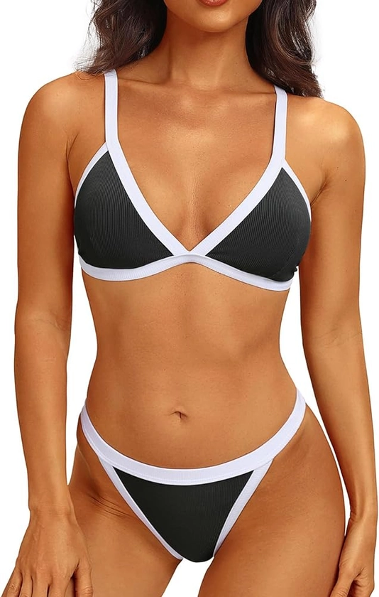 Tempt Me Women Triangle Bikini Sets Halter Two Piece Sexy Swimsuit String Tie Side Bathing Suit