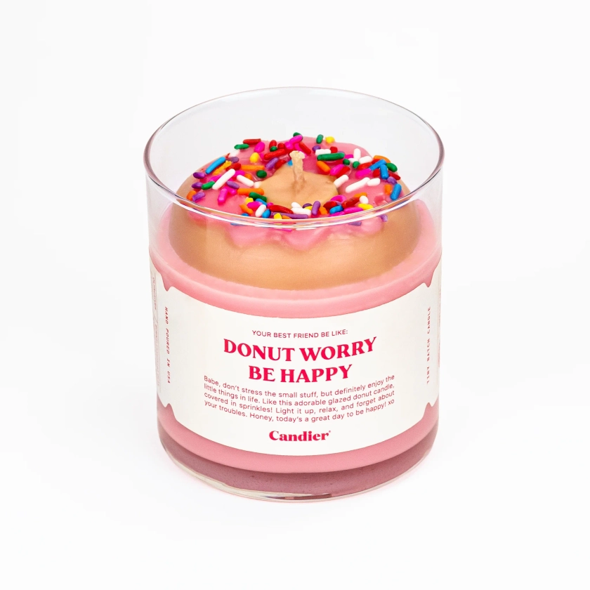 DONUT WORRY BE HAPPY CANDLE