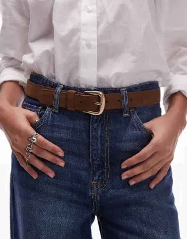 Mango - Ceinture en daim - Marron | ASOS