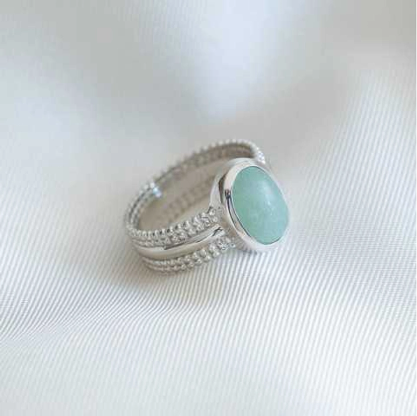 Bague argent pierre précieuse aventurine | Nerina Bijoux