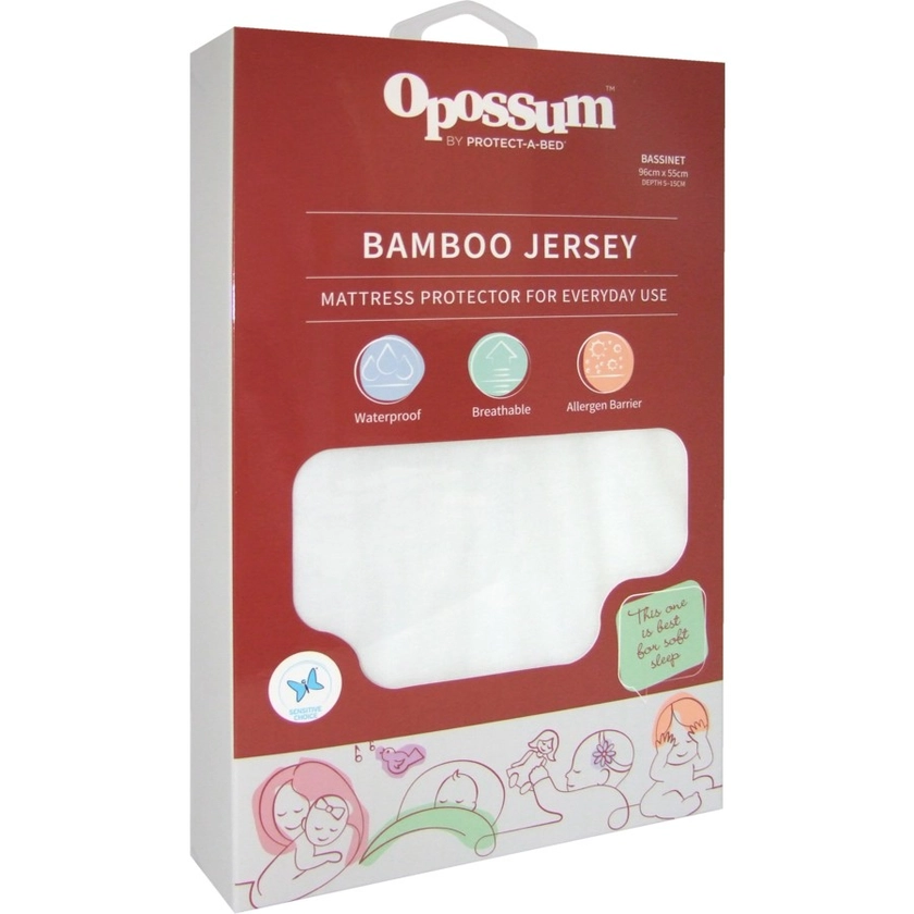 Opossum Bamboo Jersey Waterproof Mattress Protector - Bassinet | BIG W