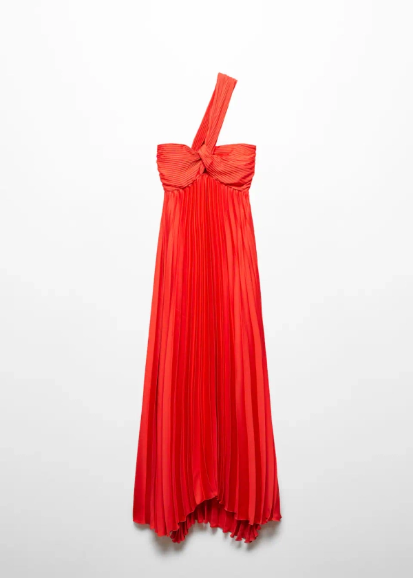 robe asymétrique plissée - Femme | Mango France