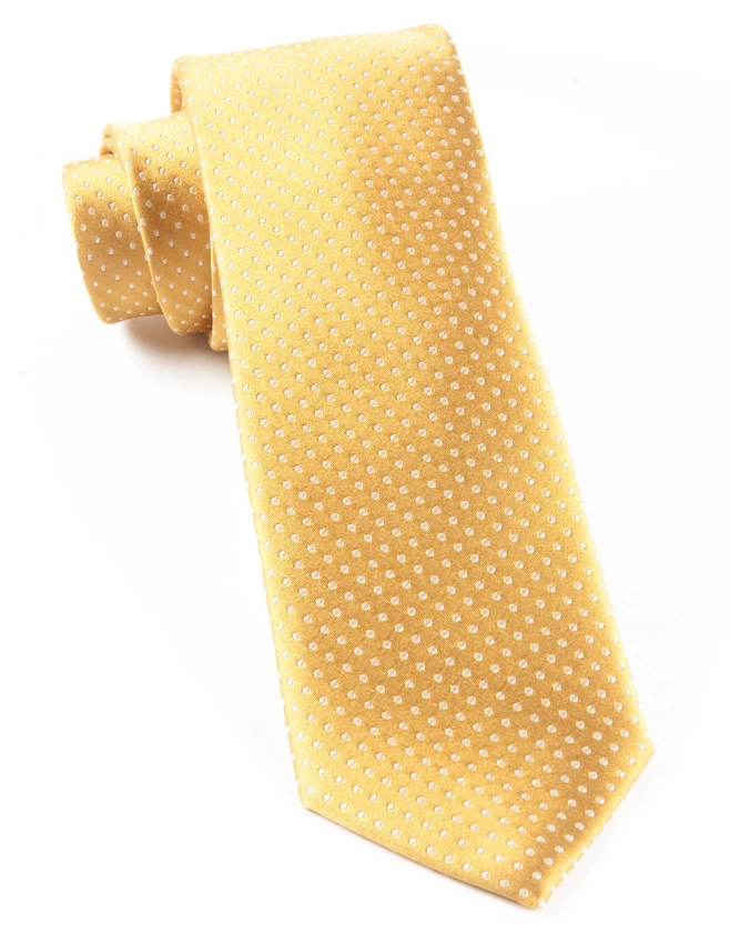 Pindot Gold Tie | Silk Ties | Tie Bar