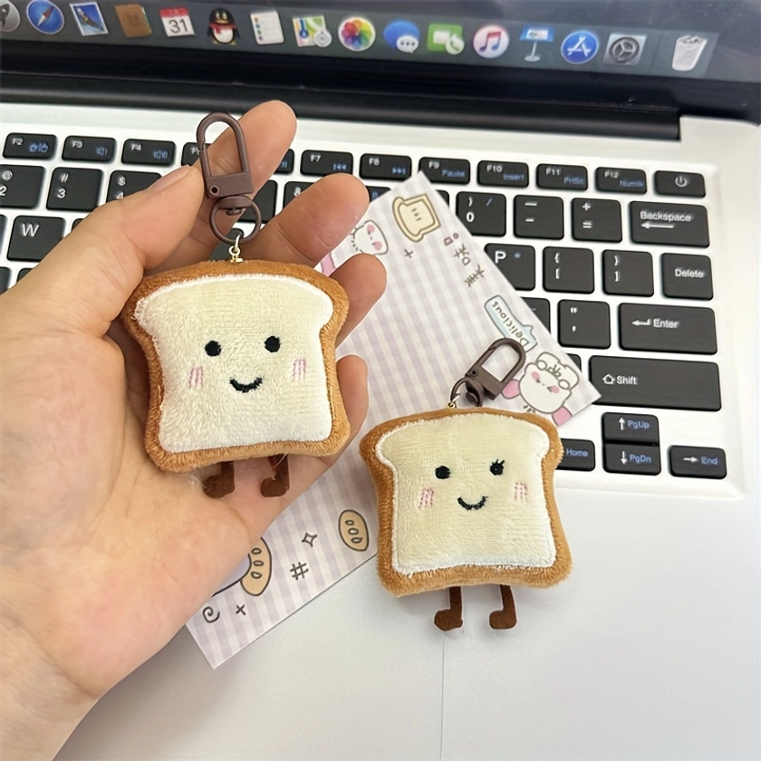 1pc Toast Bread Pendant, Cute Cartoon Small Figure Bag Decoration, Nice Present