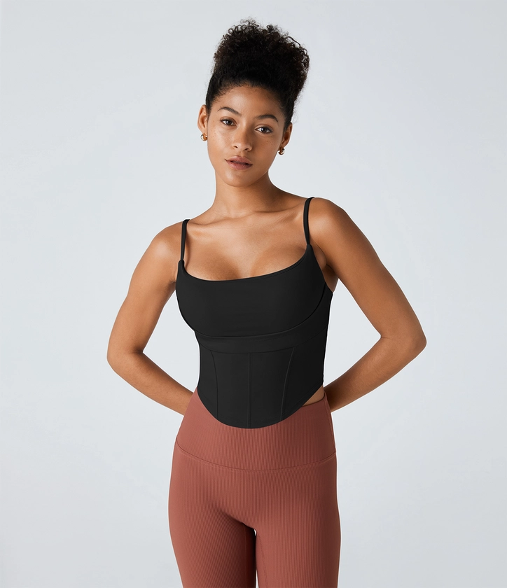 Women’s Softlyzero™ Airy Backless Corset Curved Hem Cropped Cool Touch Yoga Tank Top-UPF50+ - Halara 
