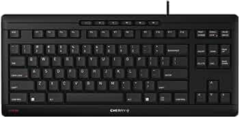 Cherry Stream Keyboard TKL Wired USB TenKeyLess Compact Version Without Number Pad. Silent Keystroke. Ideal for Office and Industrial Use.