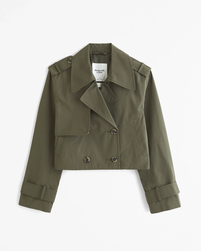 Femme Cropped Trench Coat | Femme Vestes et manteaux | Abercrombie.com