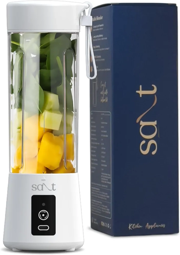 Buy Salt PureBlend Classic Portable Blender for Smoothies, Protein Shakes, Crushing Ice | 2000 mAh Battery, USB-C Port | 150W Motor | 400ml (White) Online at Low Prices in India - Amazon.in