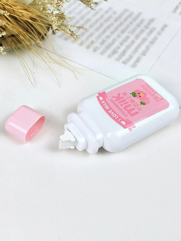 1pc Milk Bottle Shaped Correction Tape, Cute Portable Correction Tape For Student | SHEIN UK