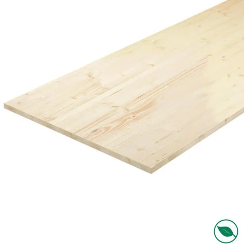 Plateau sapin massif lamellé collé abouté 2500 x 800 x 38 mm. - PEFC 70%