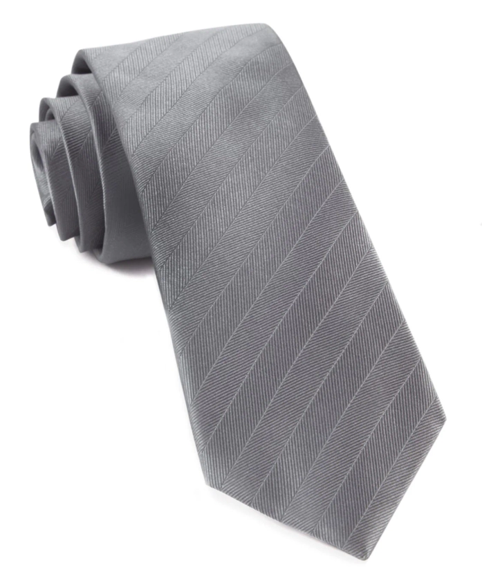 Herringbone Vow Grey Tie | Silk Ties | Tie Bar