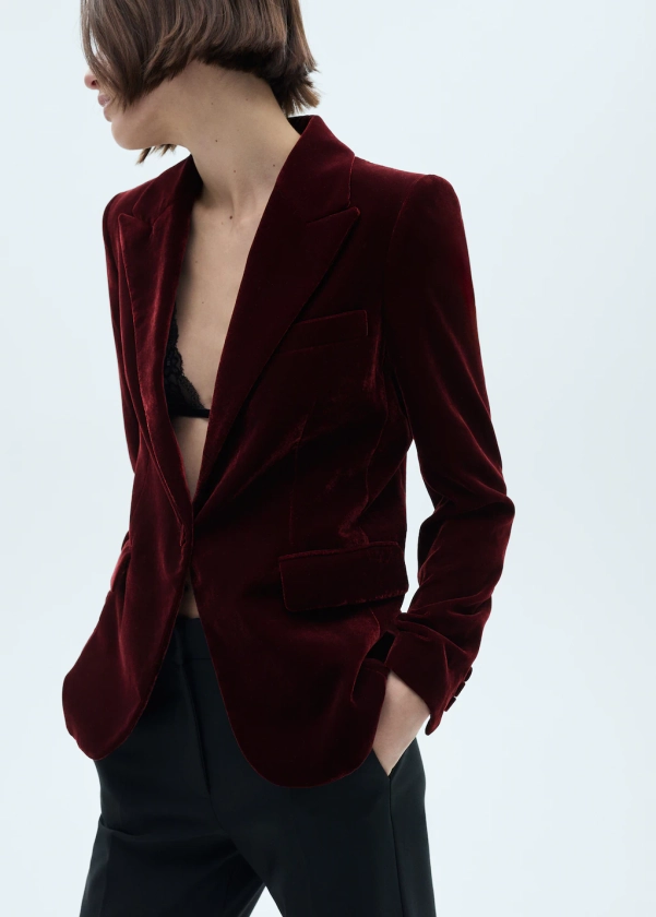 Velvet blazer - Women | MANGO United Kingdom