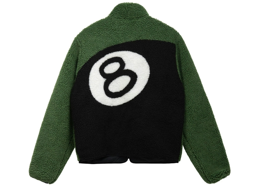 Stussy 8 Ball Sherpa Reversible Jacket Green