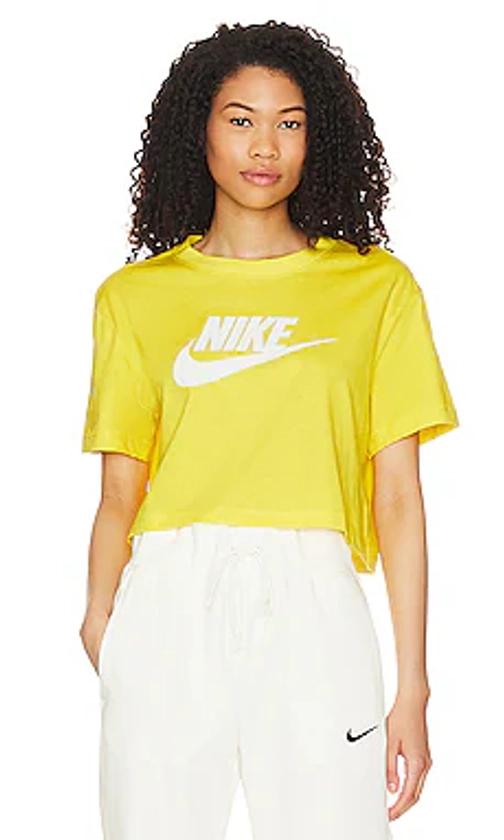 Nike Women's Cropped Logo T-shirt in Opti Yellow from Revolve.com