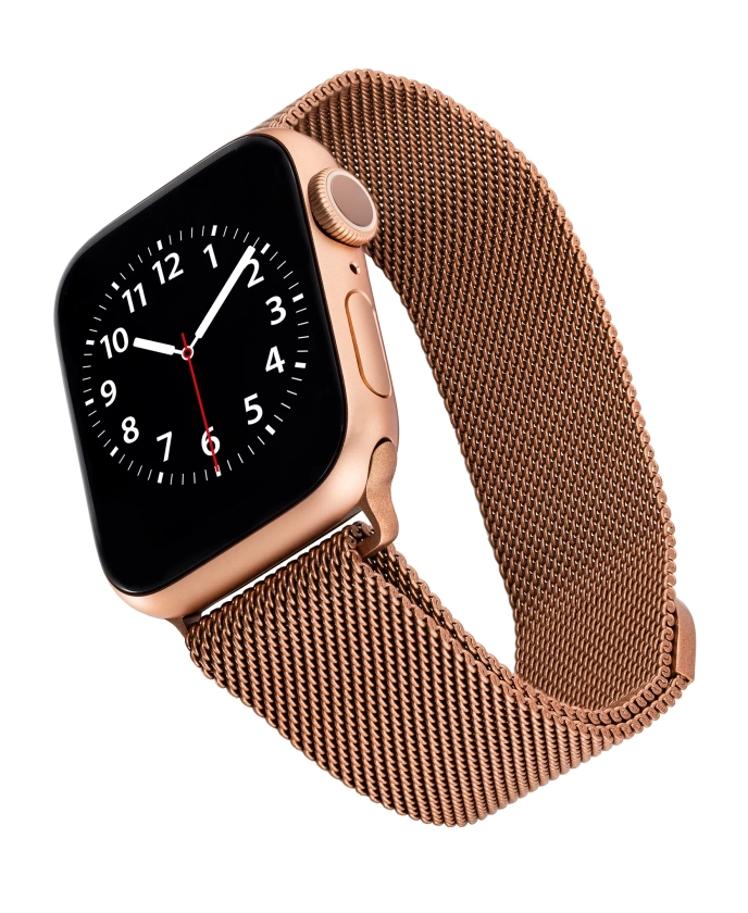 WITHit Rose Gold Stainless Steel Mesh Band for 42/44/45mm/Ultra/Ultra 2 (49mm) Apple Watch®