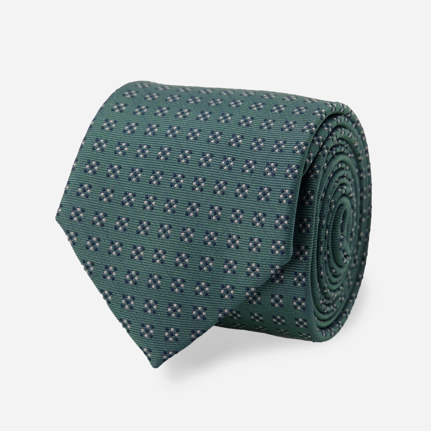 Square Echo Emerald Tie | Silk Ties | Tie Bar