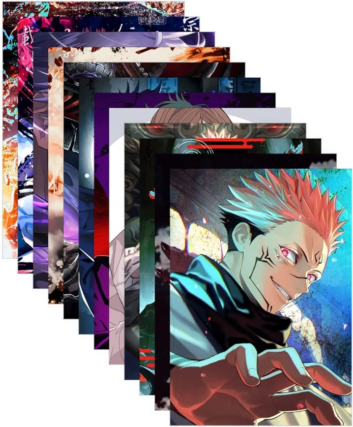 PRINTNET Pack of 12 Jujutsu Kaisen Poster Photo Set | Anime Poster | HD+ Photos Unframed, Multicolour (Size - A4) : Amazon.in: Home & Kitchen