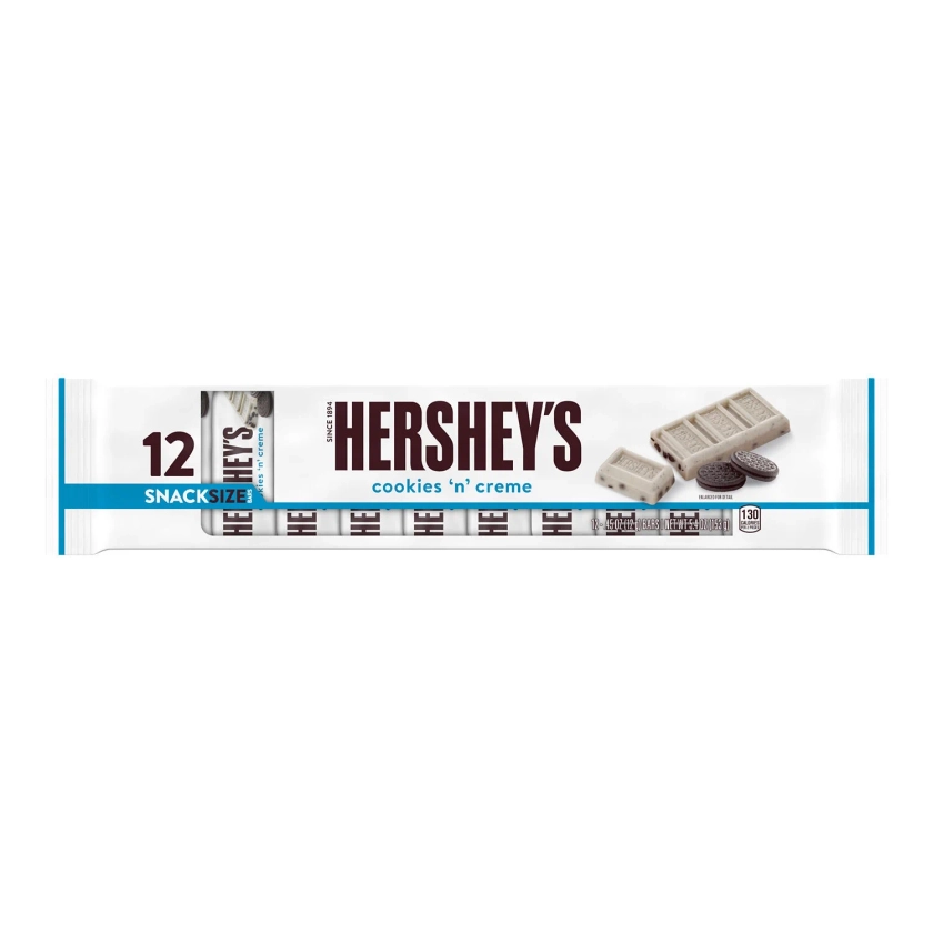 Cookies 'n' Hershey's Creme Snack Size Caramelos, Barras de 0.45 oz, 12 Unidades