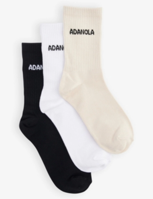 ADANOLA - Branded pack of three bamboo-blend knitted socks | Selfridges.com