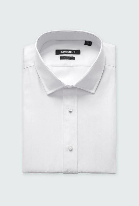 Hyde Herringbone White Shirt