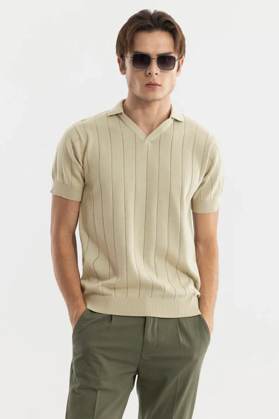 Nordic Beige Polo T-Shirt