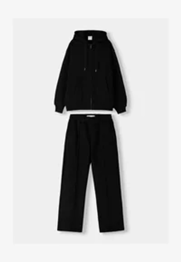 SET ZIP-UP SWEATSHIRT + WIDE LEG - Survêtement - black