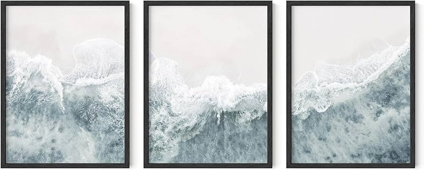 Amazon.com: Haus and Hues Beach Pictures Wall Art - Set of 3 Modern Wall Art, Beach Art Posters For Room Aesthetic, Coastal Wall Decor, Minimalist Blue Wall Art, Wall Decor for Bedroom Aesthetic (12x16, Unframed): Posters & Prints