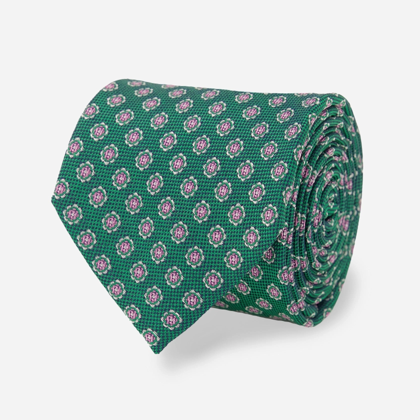 Medallion Cruise Emerald Green Tie | Silk Ties | Tie Bar