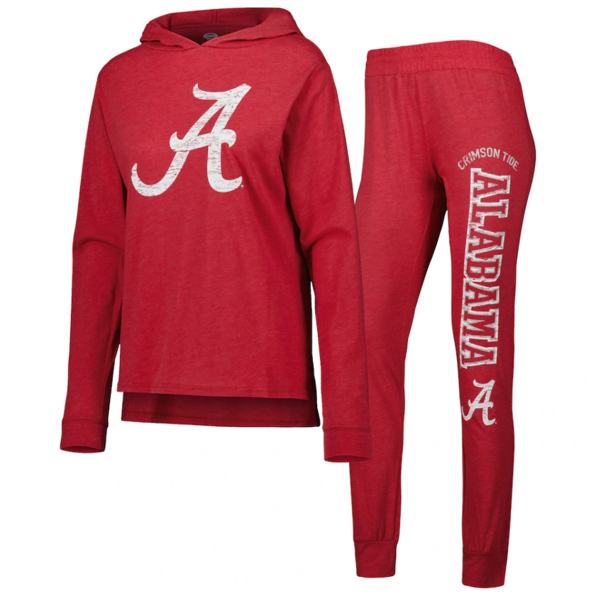 Alabama Crimson Tide Concepts Sport Women's Long Sleeve Hoodie T-Shirt & Pants Sleep Set - Crimson
