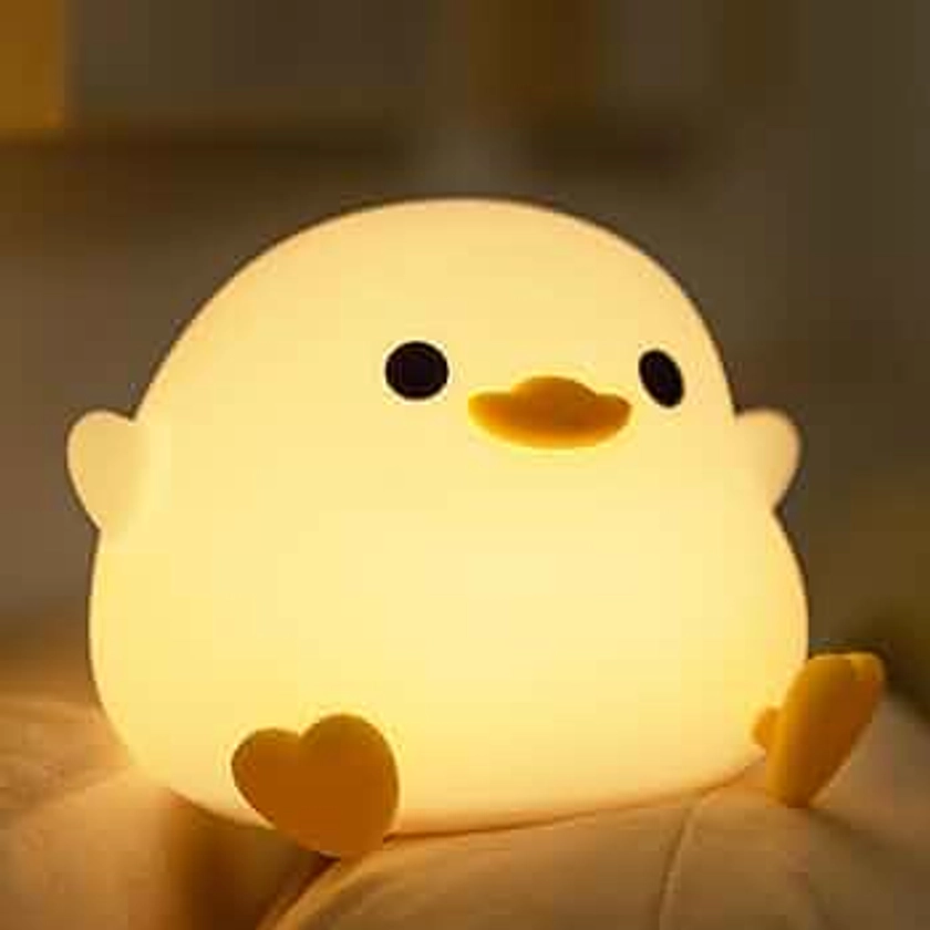 YuanDian Dodo Duck LED Night Light - Cute Silicone Duck Lamp for Bedrooms, Living Room - Rechargeable, Touch Sensor Bedside Table Lamp