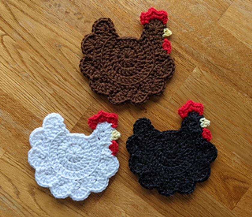 Chicken Coasters pattern by Denton Foreman