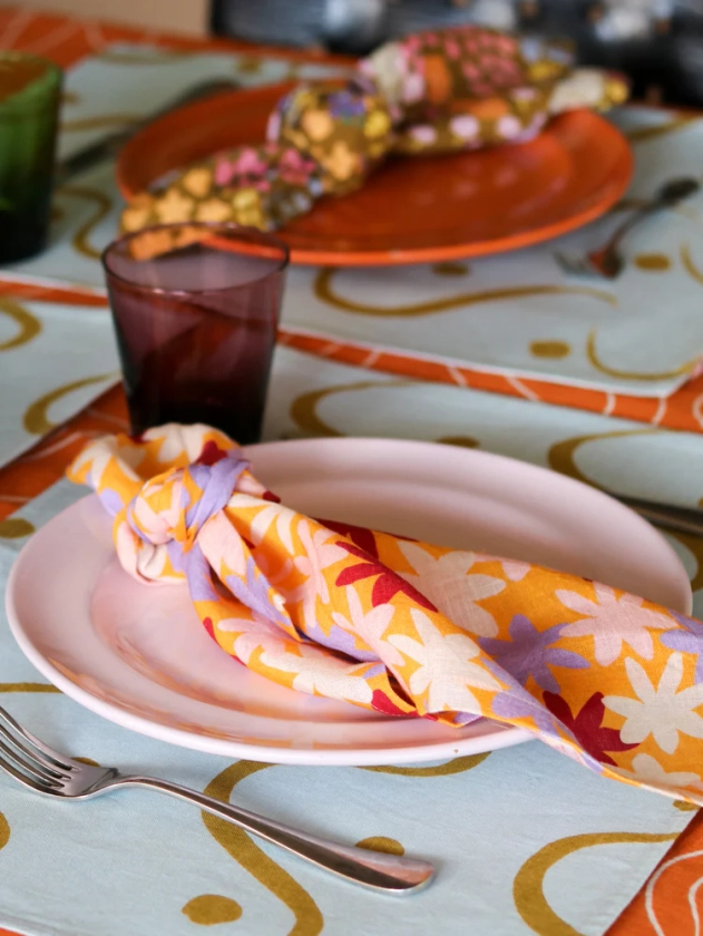 Crimson Floral Napkin Set