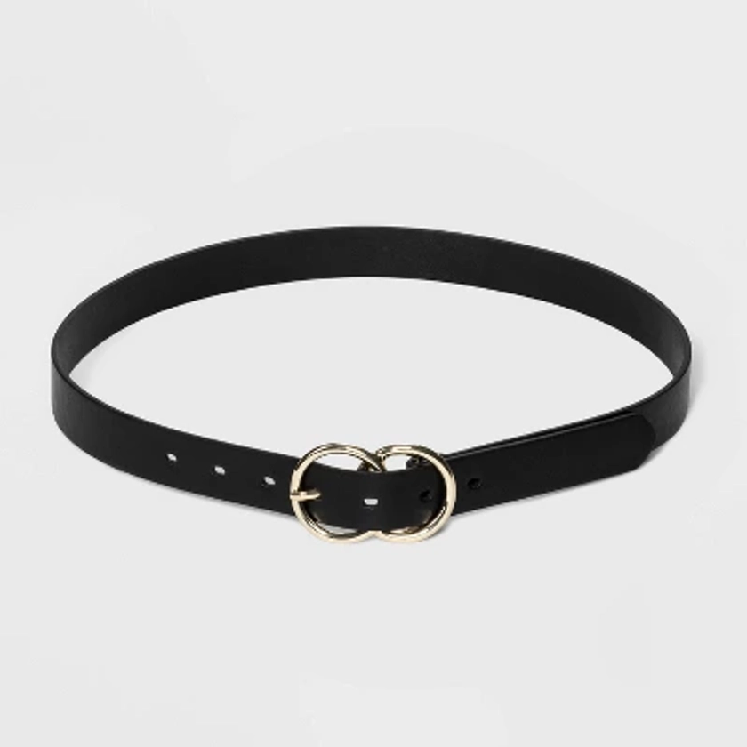 Women's Double Buckle Belt - A New Day™ Black XL