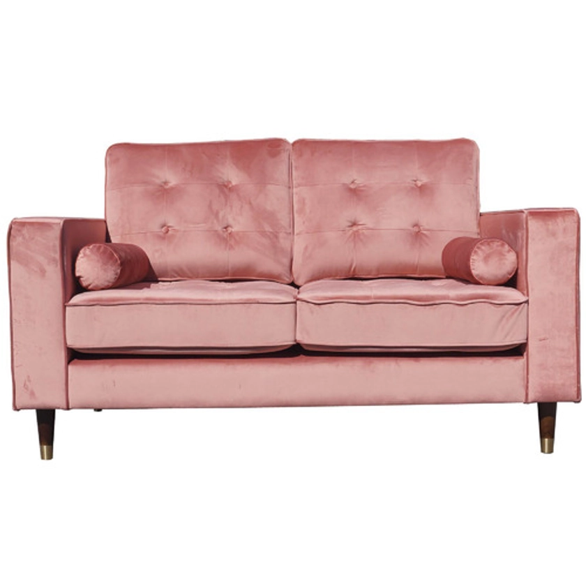 Mikasa Furniture Pink Cherry 2 Seater Velvet Sofa | Temple & Webster