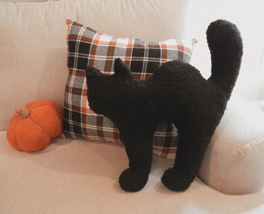 Halloween scaredy cat pillow